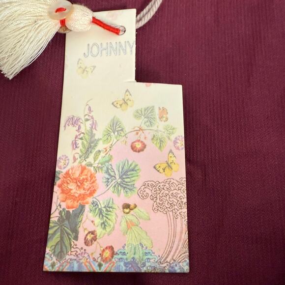 Johnny Was Corduroy Ruffle Midi Dress | Maroon Belted Coastal Cowgirl | NWT | L - Picture 12 of 14